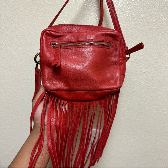Lucky Brand Red Leather Fringe Crossbody Bag - Picture 9 of 13